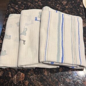 Set of Three Baby Muslin Cloths